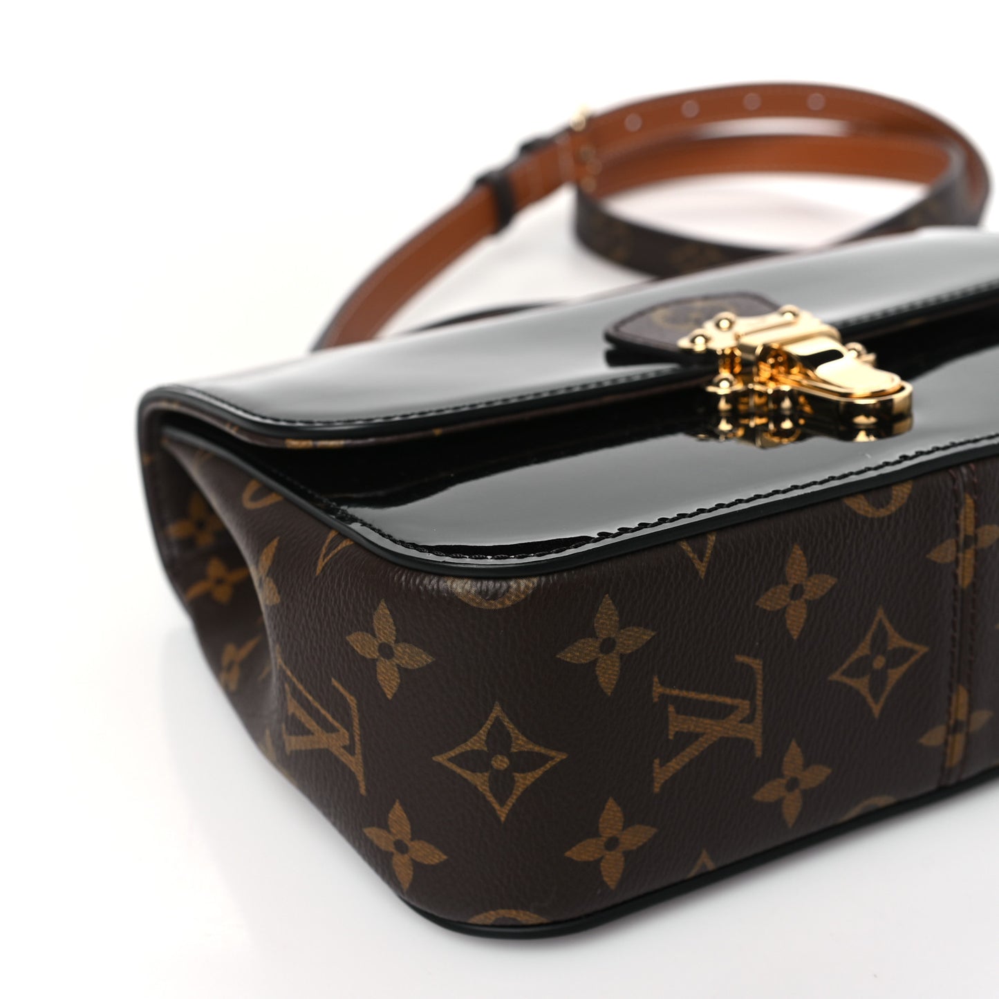Patent Calfskin Monogram Cherrywood BB Black