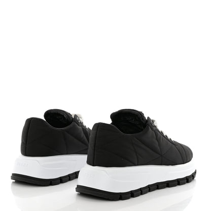 Prada Re-Nylon Piuma Metal Triangle Logo Quilted 45mm Sneakers 41 Black 4 of 9