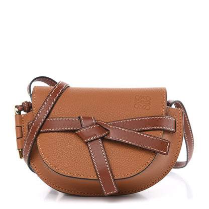Loewe Grained Calfskin Mini Gate Crossbody Bag Caramel Pecan 1 of 10