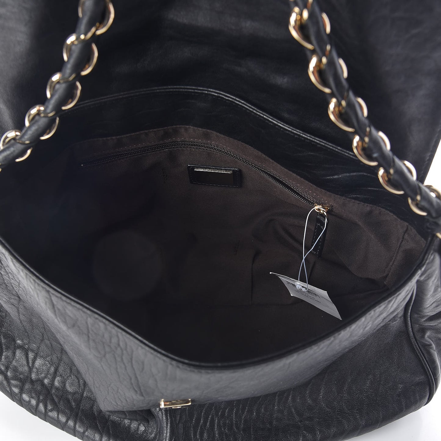 Crinkled Lambskin Mia Shoulder Flap Black
