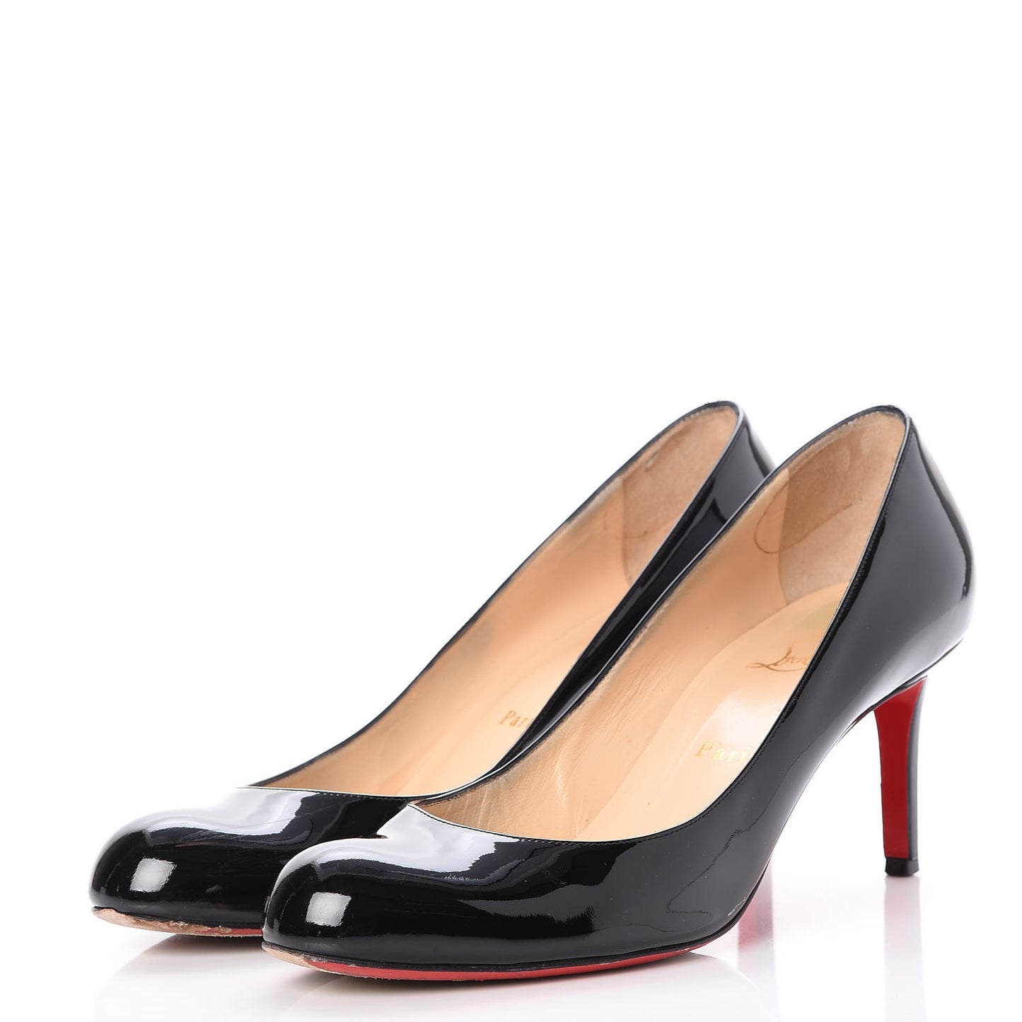 Patent Calfskin Simple 85 Pumps 41 Black