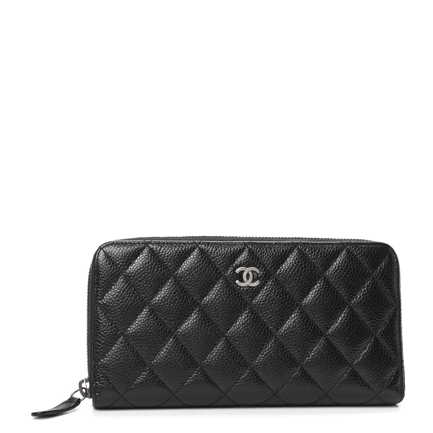 Chanel Caviar Quilted Large Gusset Zip Around Wallet Black 1 of 9