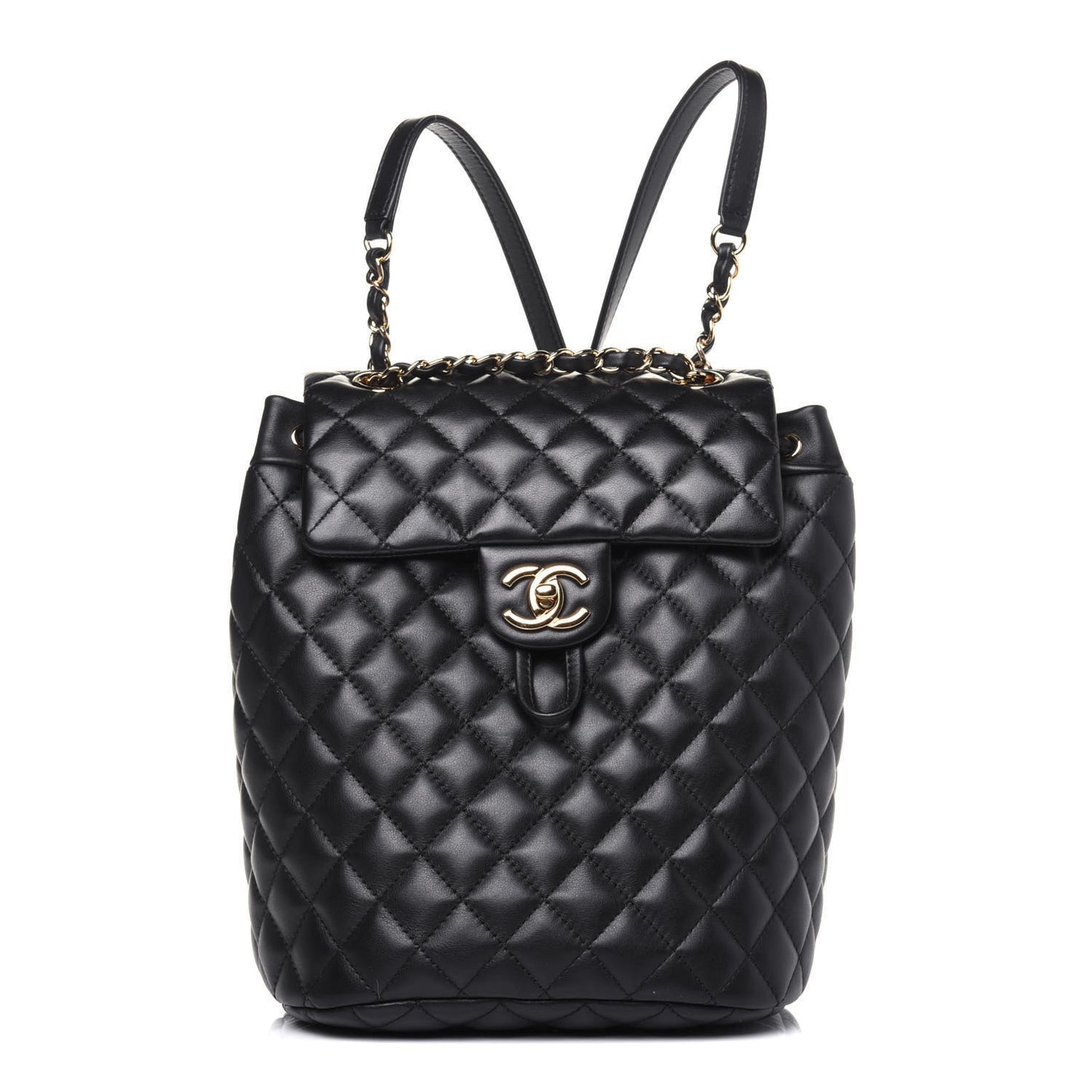 Lambskin Quilted Small Urban Spirit Backpack Black