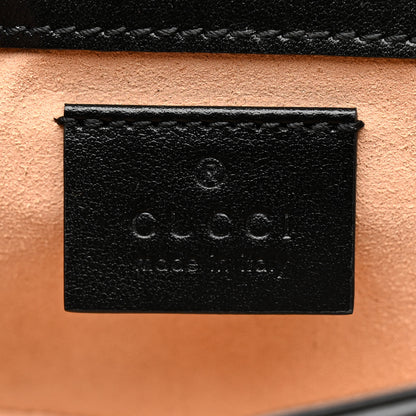 Gucci Calfskin Matelasse Aria Super Mini GG Marmont Shoulder Bag Black 10 of 21