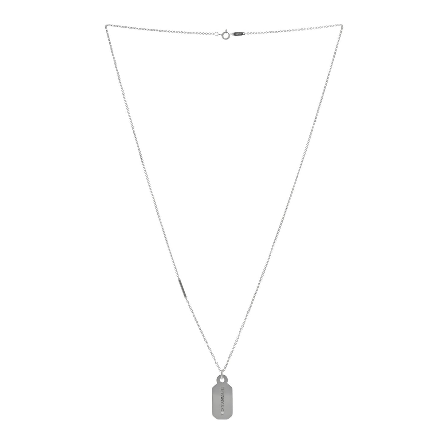 Sterling Silver Diamond Price Tag Pendant Necklace