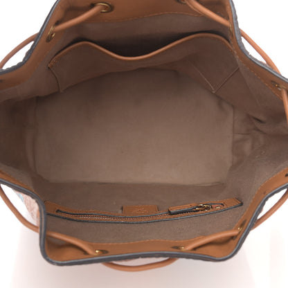 MCM Visetos Floral Print Small Drawstring Bucket Bag Cognac 5 of 12