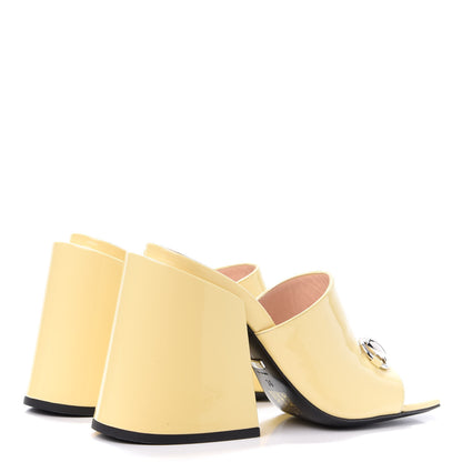 Gucci Patent Lexi Horsebit High-Heel Slide Sandals 36 Burro 4 of 9