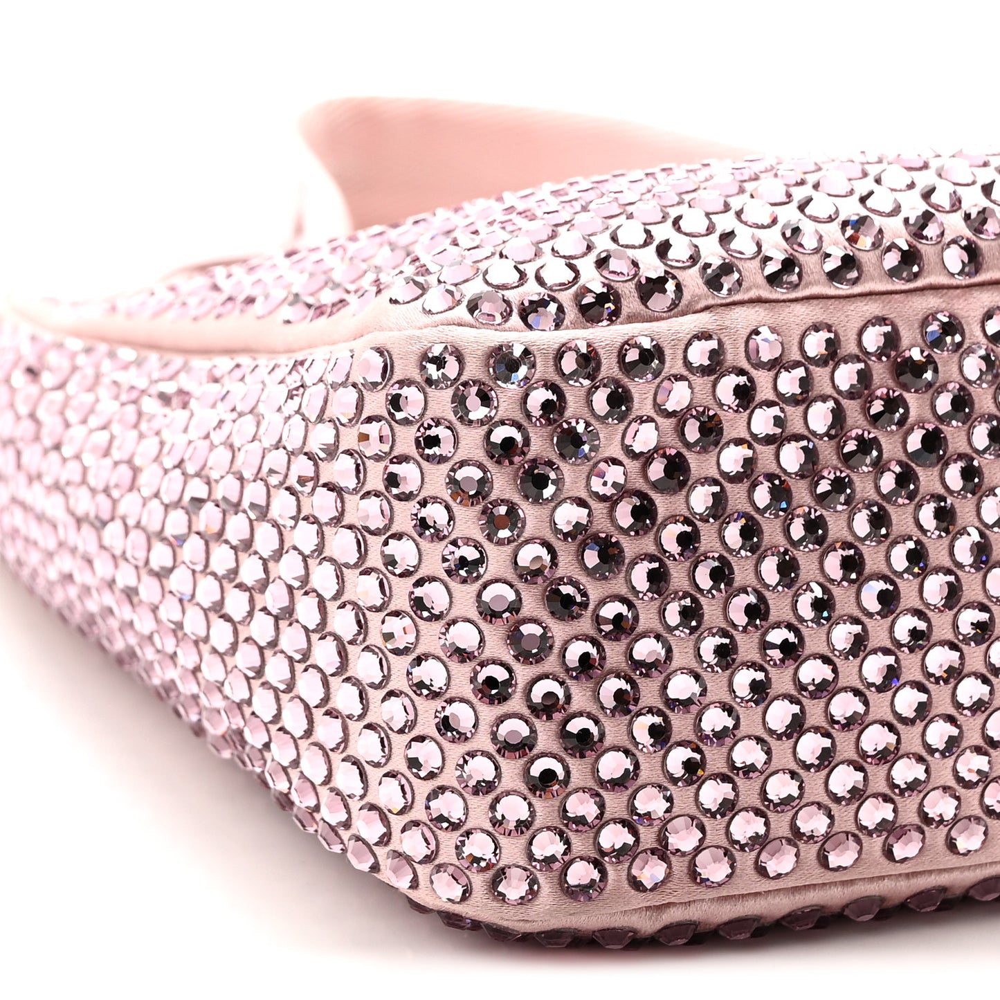 Satin Crystal Mini Re-Edition 2000 Bag Alabastro