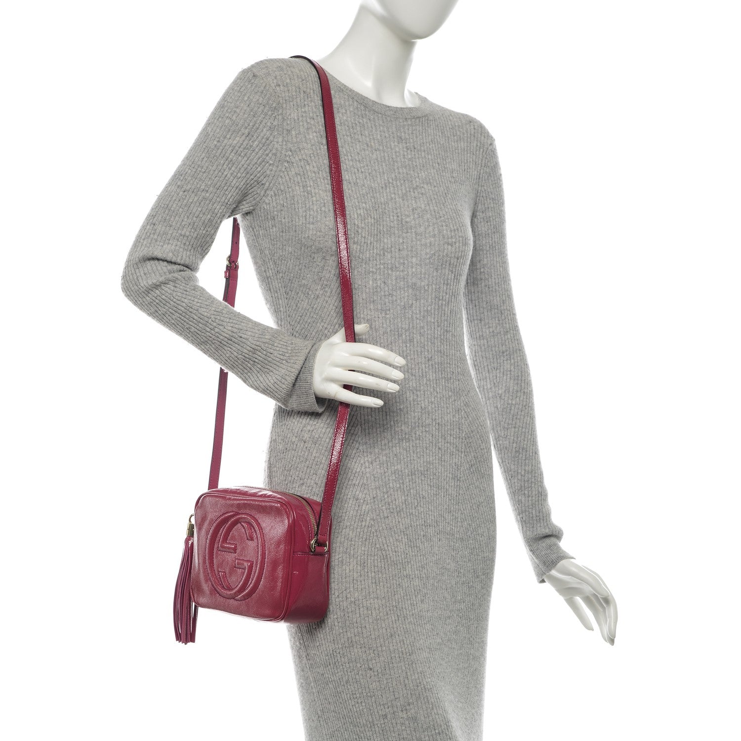 Gucci Soft Patent Small Soho Disco Bag Bright Bougainvillea 2 of 7