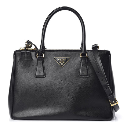 Prada Saffiano Small Galleria Double Zip Tote Black 1 of 8