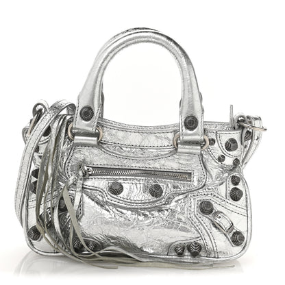 Balenciaga Agneau Arena Neo Cagole Mini Handbag Silver 1 of 11