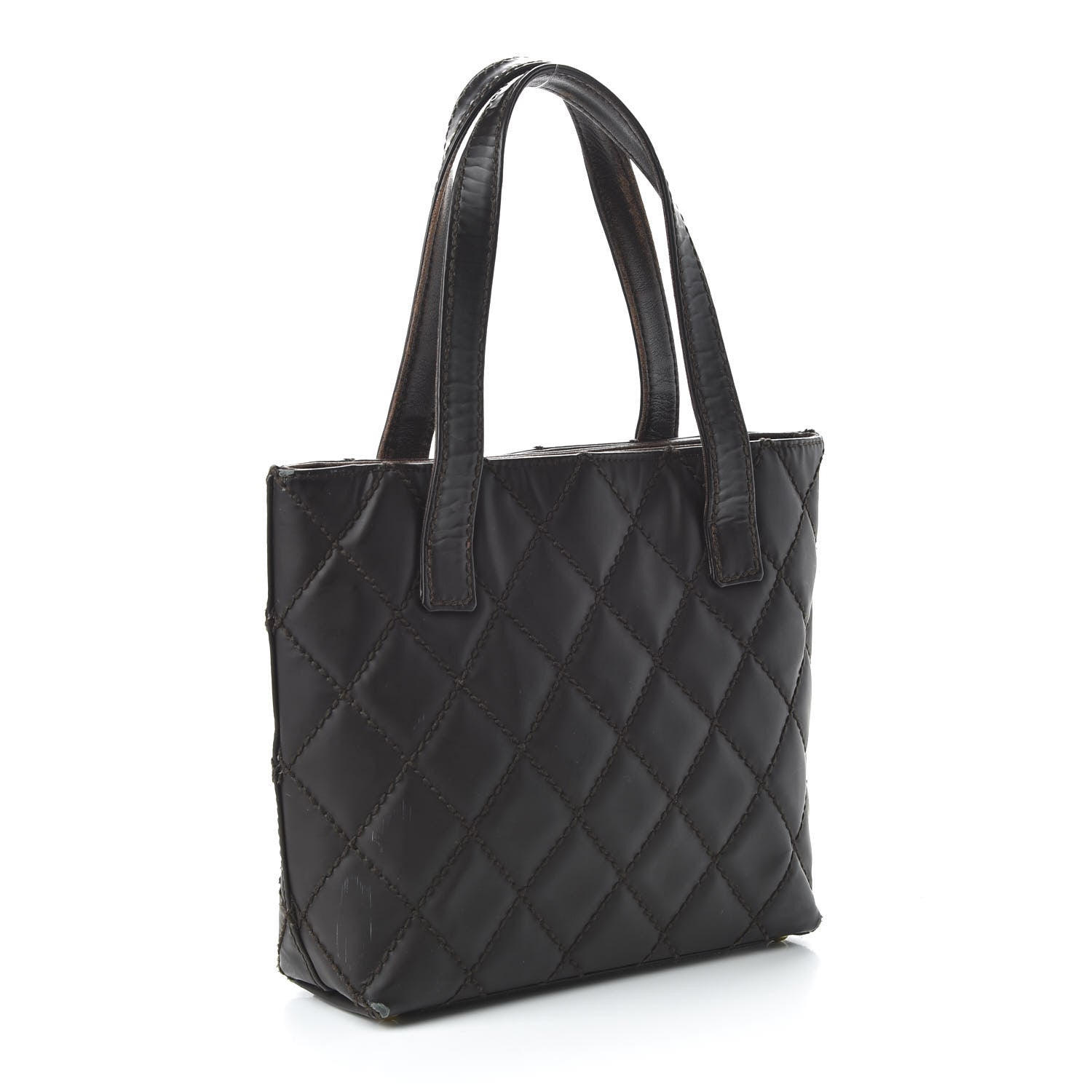 Chanel Glazed Calfskin Quilted Tote Brown 3 of 13
