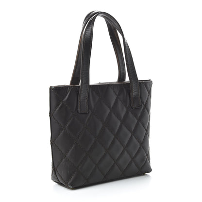 Chanel Glazed Calfskin Quilted Tote Brown 3 of 13