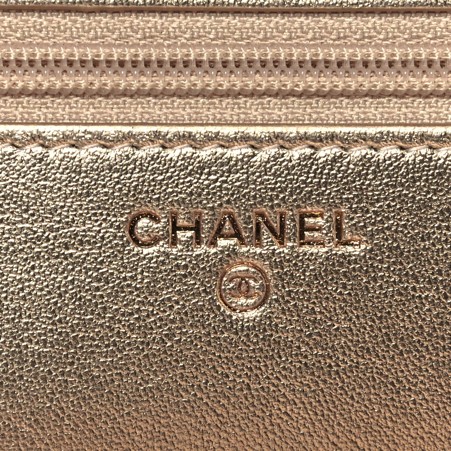 Chanel Metallic Lambskin Quilted Trendy CC Wallet On Chain WOC Gold 6 of 14