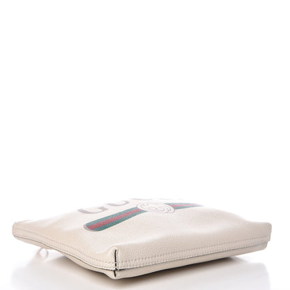 Gucci Pebbled Calfskin Medium Logo Portfolio Clutch White 4 of 11