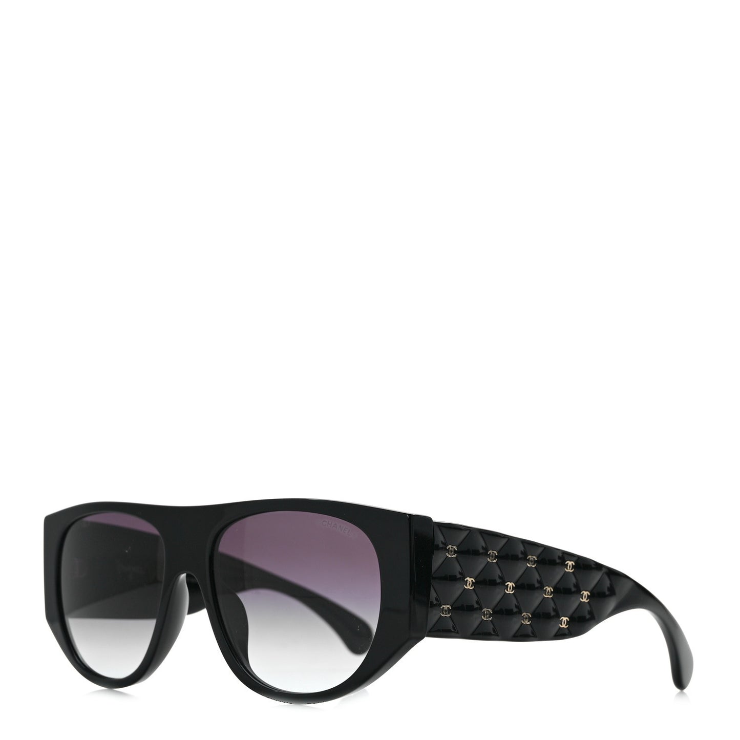 Acetate Quilted CC Pilot Sunglasses 71465A Black