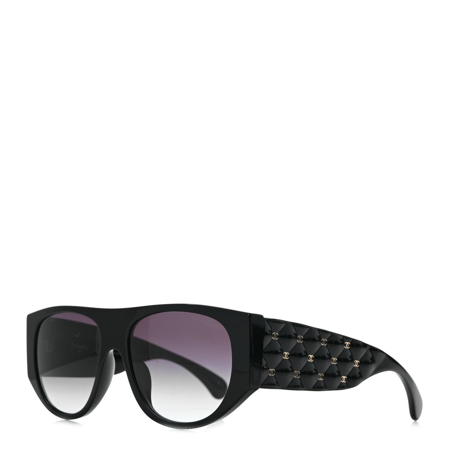 Chanel Acetate Quilted CC Pilot Sunglasses 71465A Black 1 of 8