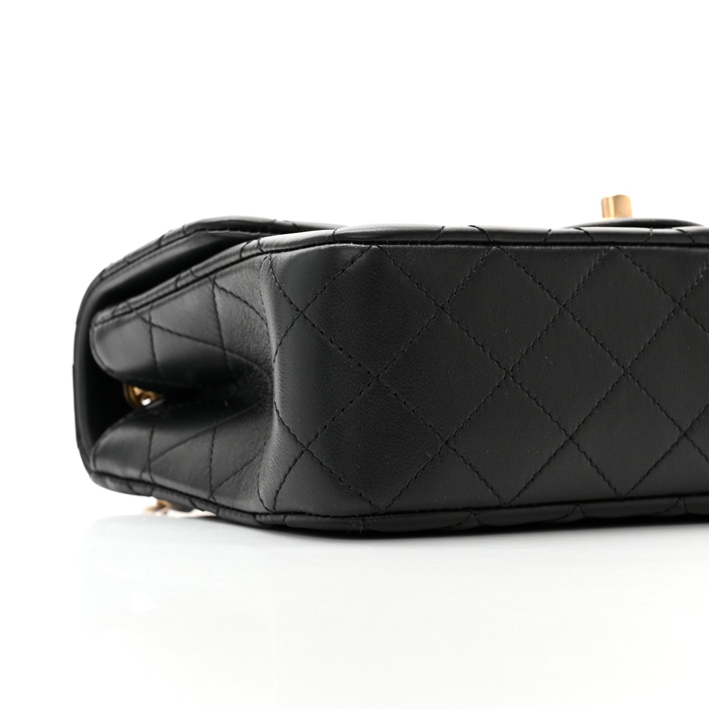 Lambskin Quilted Small Sweet Camellia Flap Black
