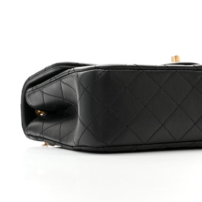 Chanel Lambskin Quilted Small Sweet Camellia Flap Black 9 of 11