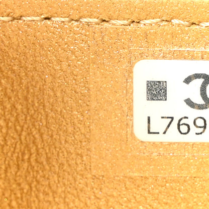 Chanel Metallic Calfskin Lizard Embossed Card Holder Gold 7 of 11