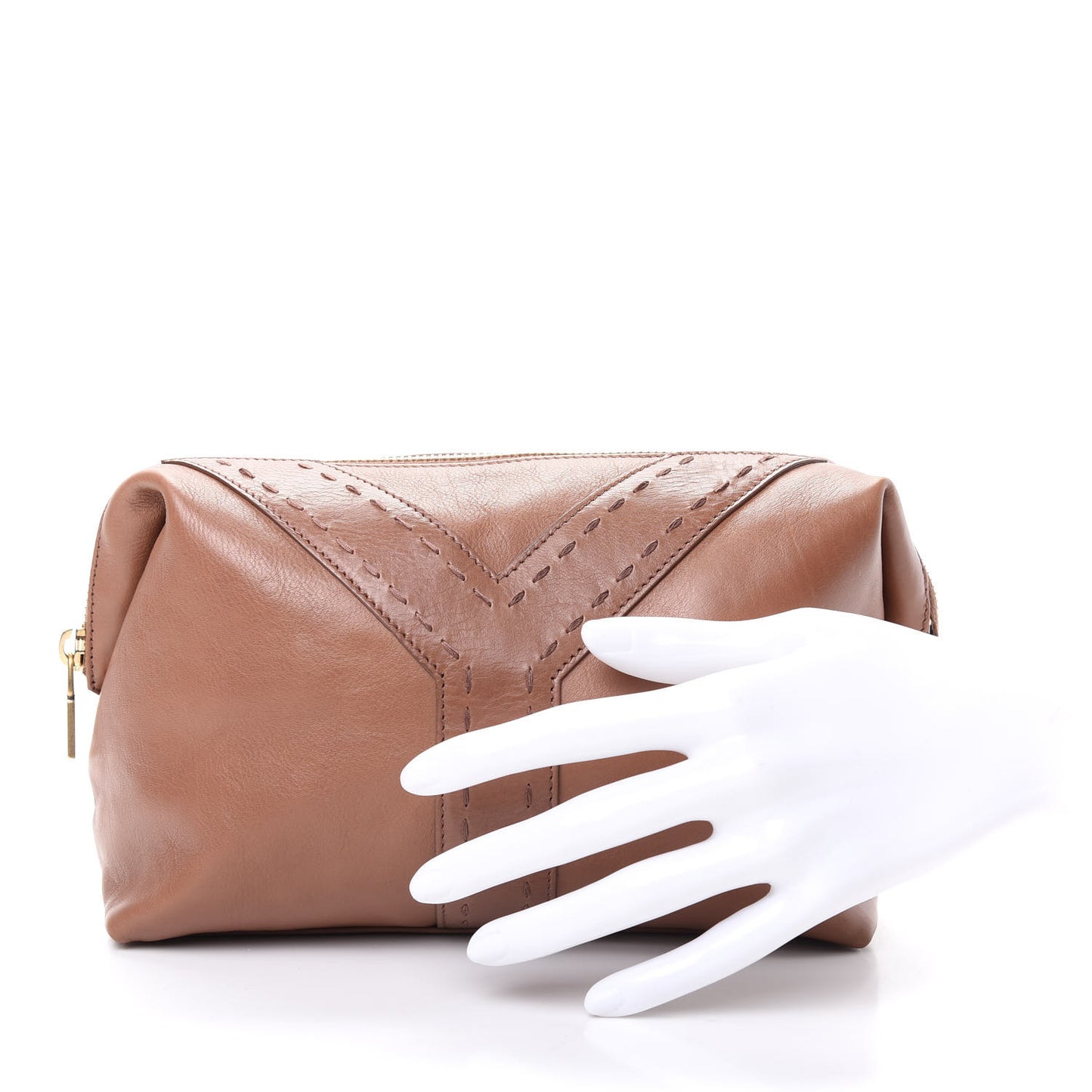 Calfskin Muse Cosmetic Case Brown