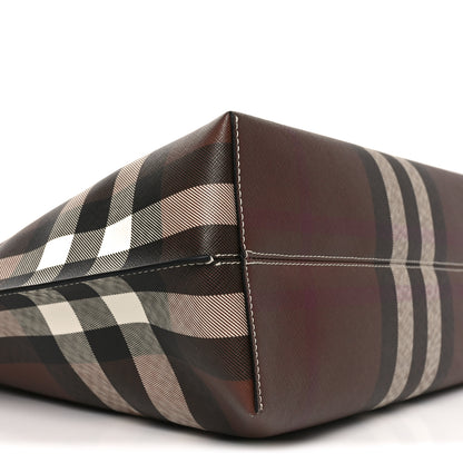Burberry E-Canvas Check Medium Soft TB Tote Dark Birch Brown 8 of 9
