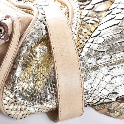 Chloe Metallic Python Calfskin Silverado Shoulder Bag Silver Beige 14 of 14