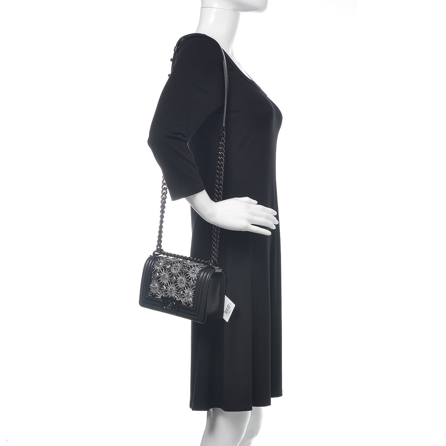 Chanel Lambskin Satin LED Metal Small Boy Flap Black 2 of 19