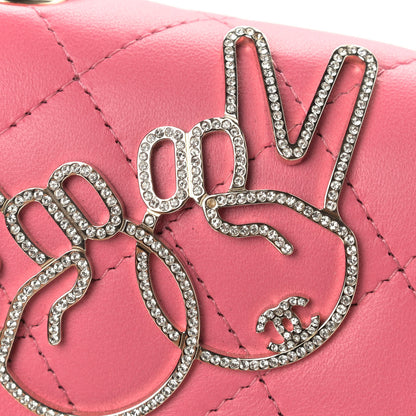 Chanel Lambskin Quilted Extra Mini V For Victory Flap Pink 12 of 12