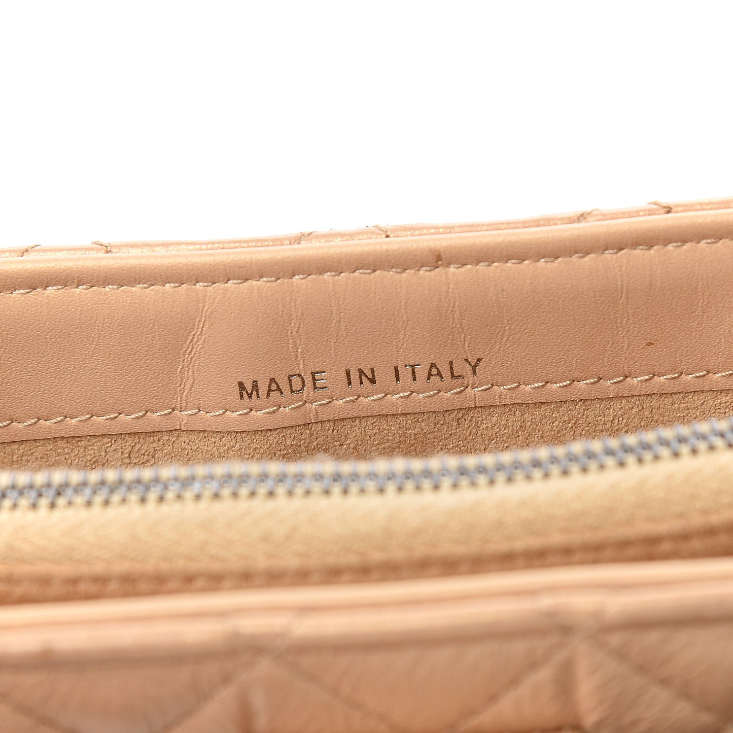 Metallic Aged Calfskin Lucky Charms 2.55 Reissue Mini Clutch With Chain Beige