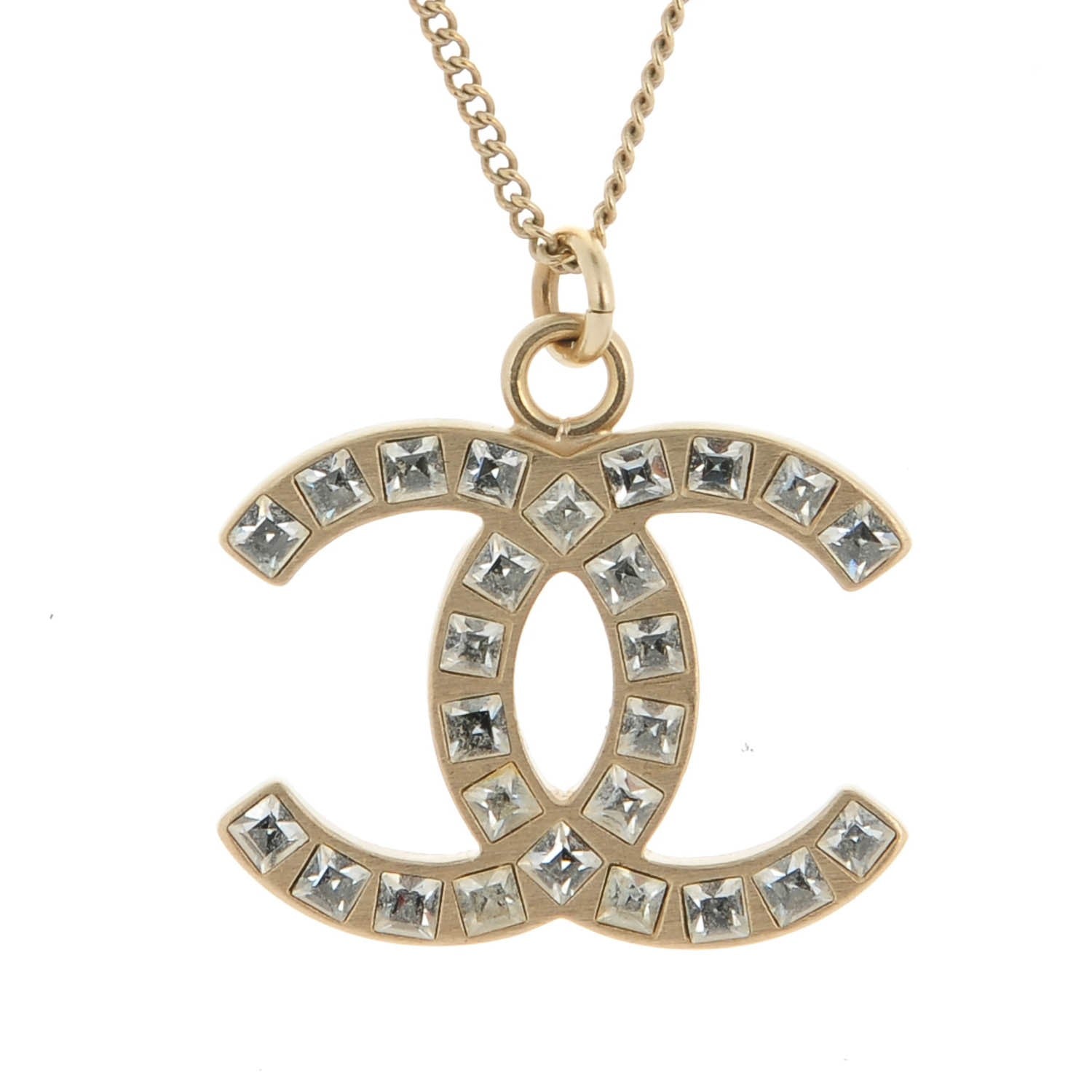 Chanel Baguette Crystal CC Necklace Gold 3 of 5