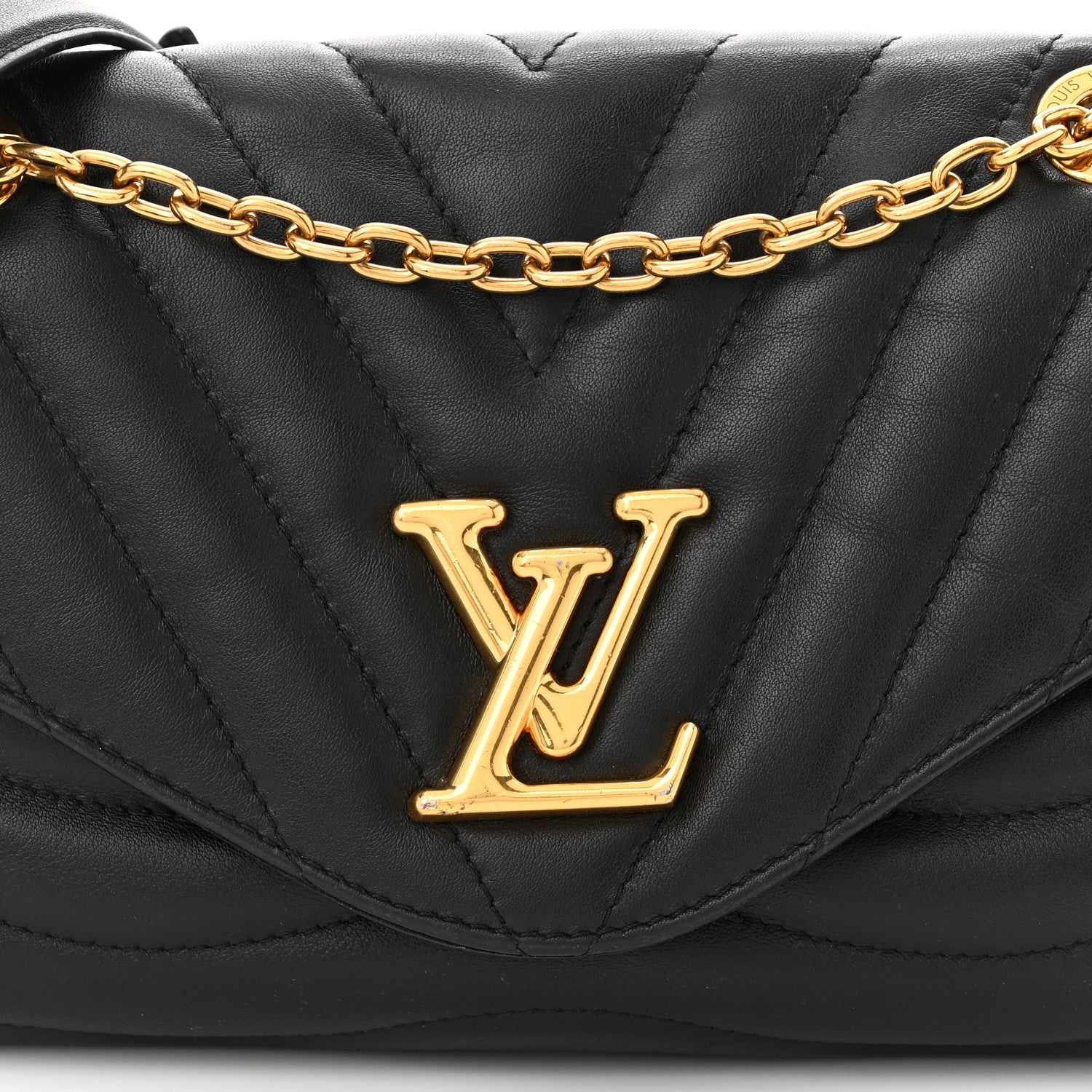 Louis Vuitton Calfskin New Wave Chain Bag MM NM Black 8 of 11