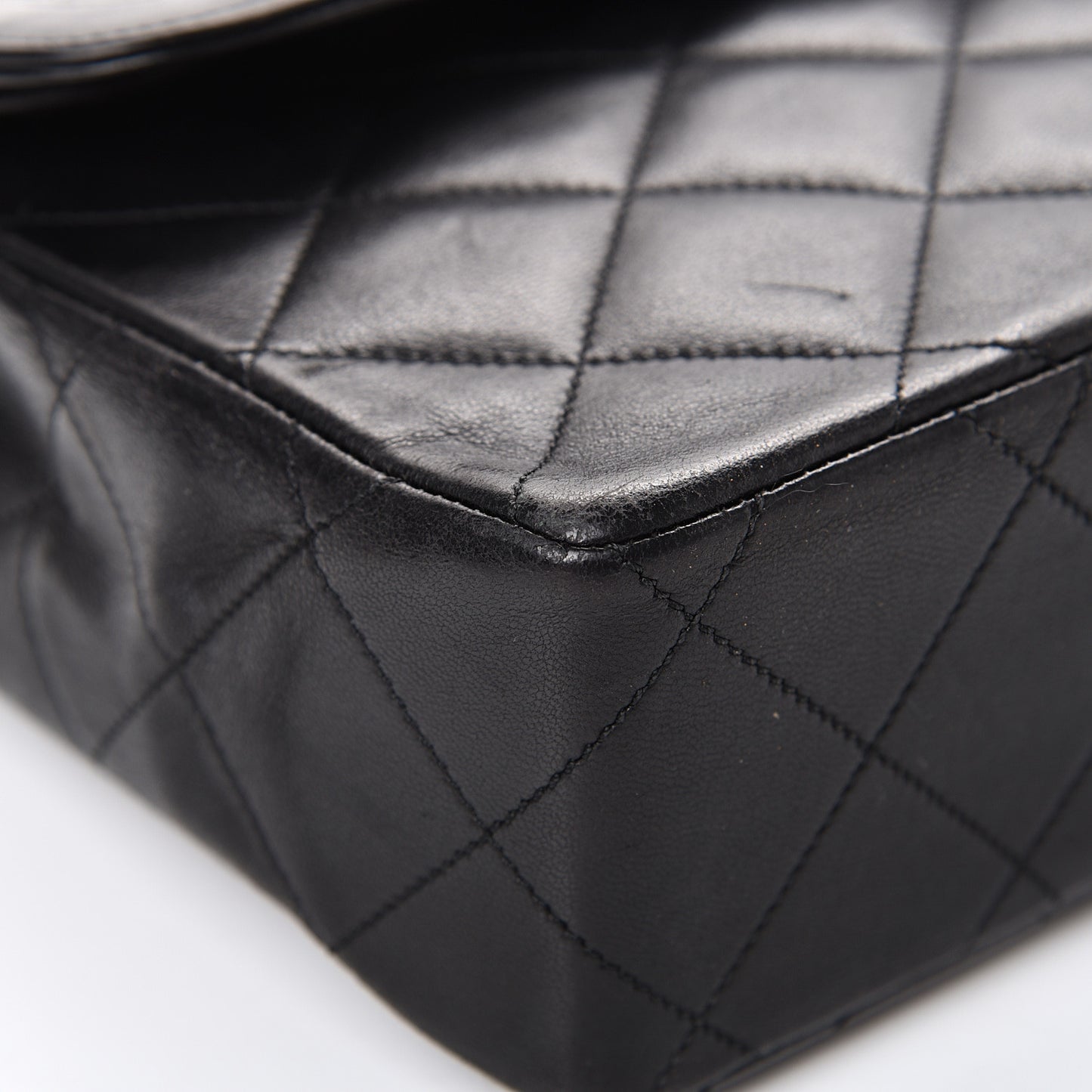 Lambskin Quilted Small Double Flap Black