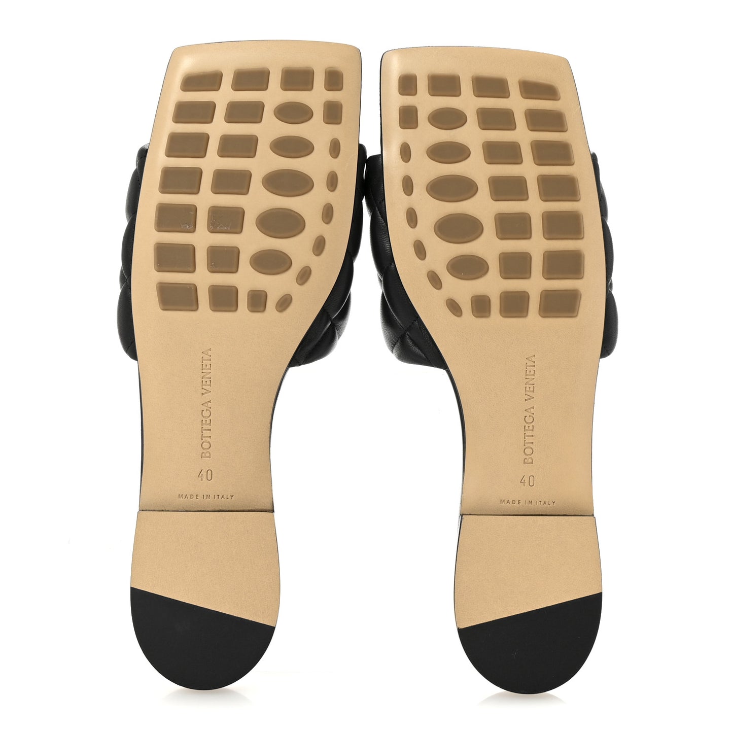 Nappa Matelasse Padded Flat Sandals 40 Black