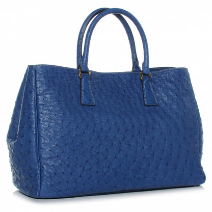 Prada Ostrich Executive Tote Cobalto 3 of 8