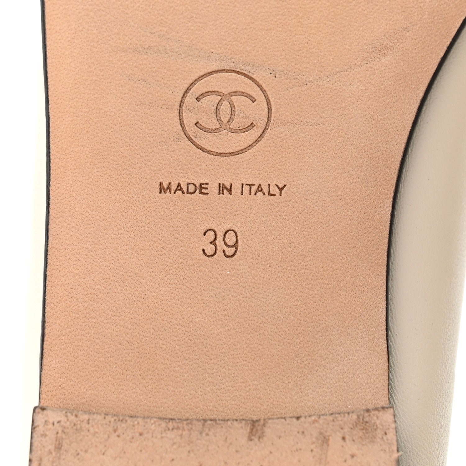 Chanel Lambskin Cap Toe CC Ballerina Flats 39 White Black 7 of 10