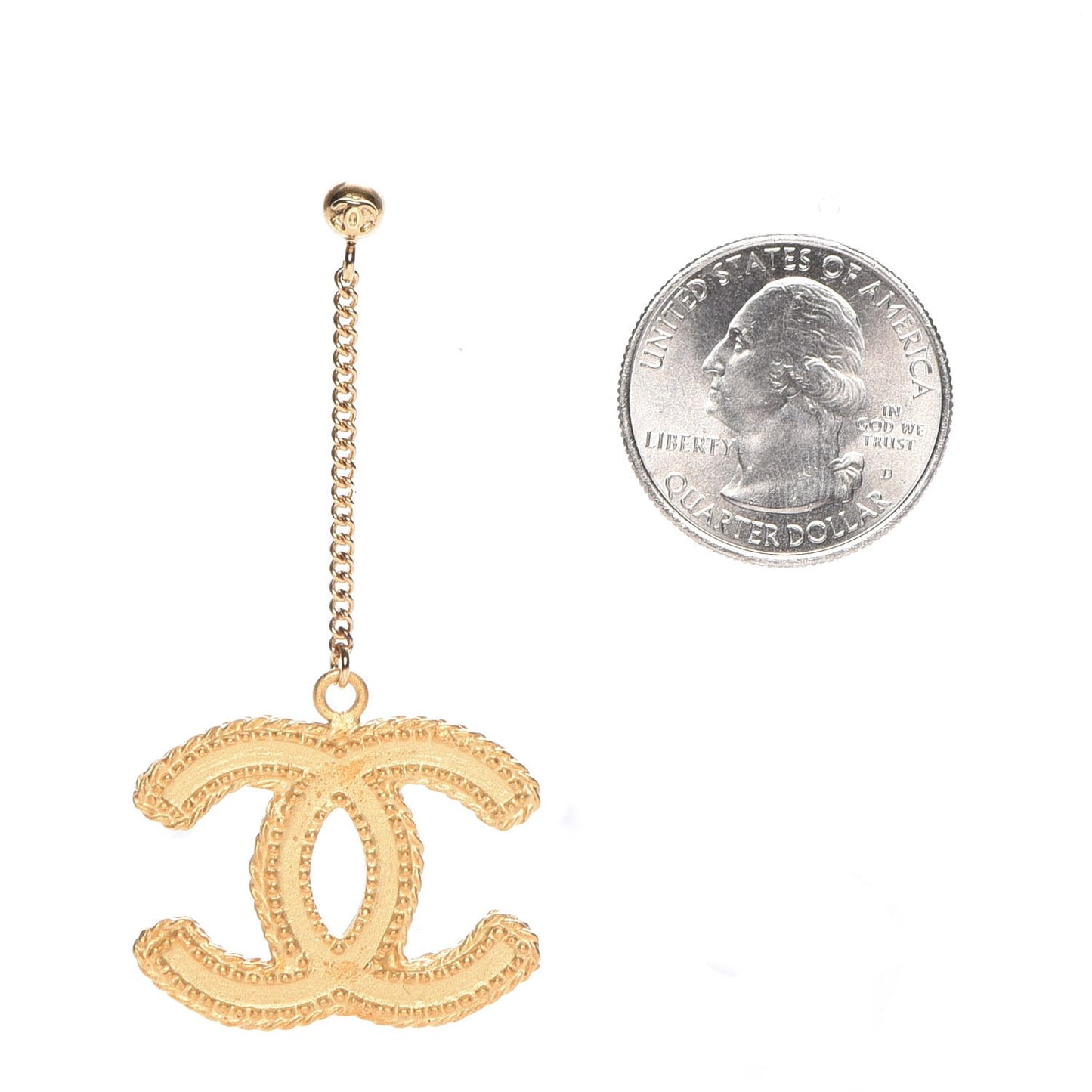 CC Drop Earrings Matte Gold