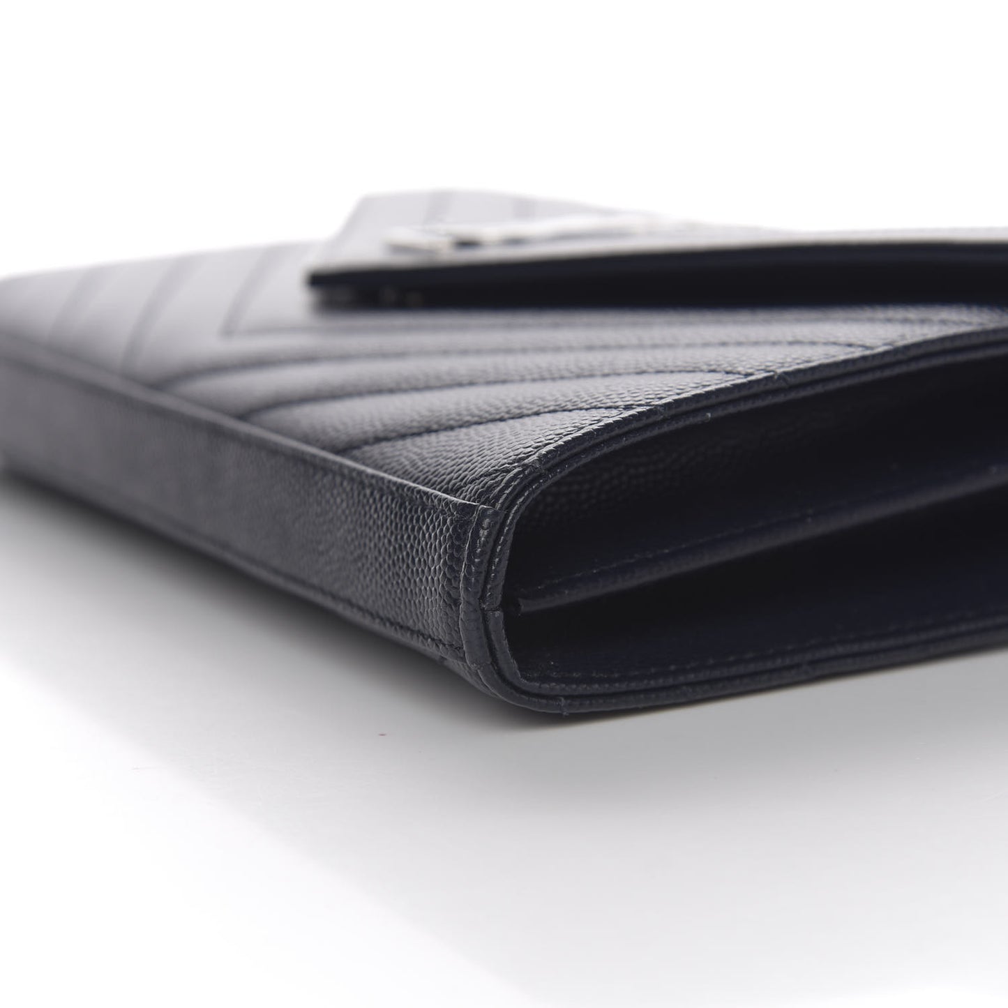 Grain De Poudre Matelasse Chevron Monogram Chain Wallet Deep Marine