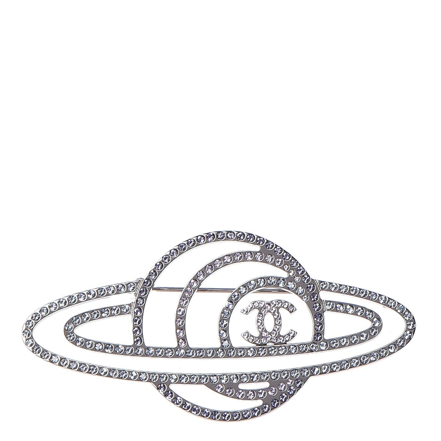 Ruthenium Crystal CC Planet Brooch Purple Light Blue
