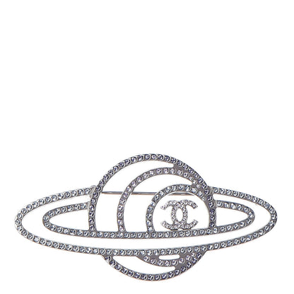 Chanel Ruthenium Crystal CC Planet Brooch Purple Light Blue 1 of 5