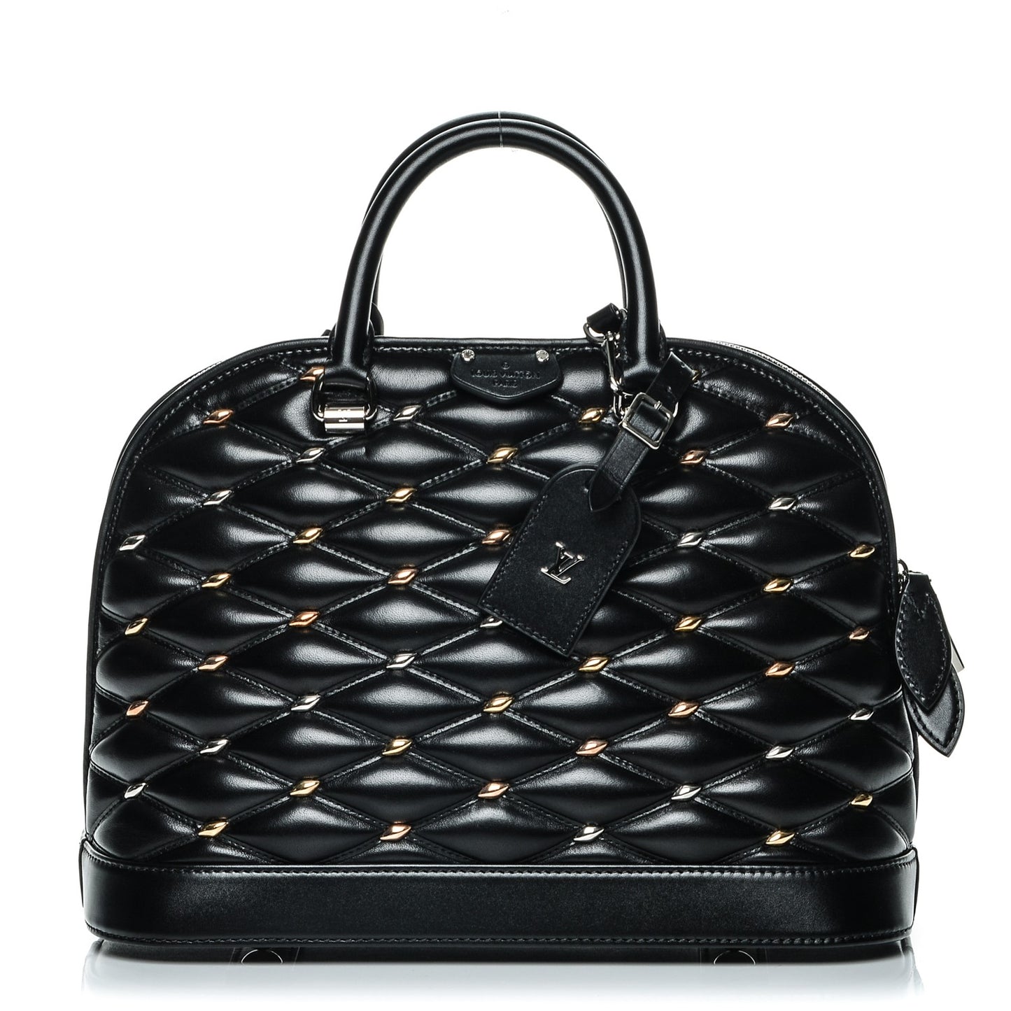 Lambskin Studded Malletage Alma PM Black