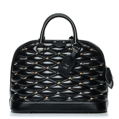 Louis Vuitton Lambskin Studded Malletage Alma PM Black 1 of 6