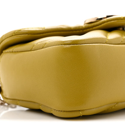 Gucci Lambskin Matelasse Mini GG Marmont Shoulder Bag Oil Yellow 9 of 11