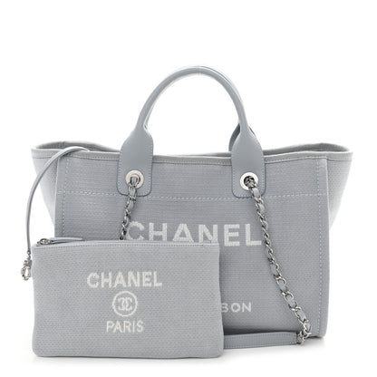 Chanel Mixed Fibers Small Deauville Tote Light Blue 1 of 10