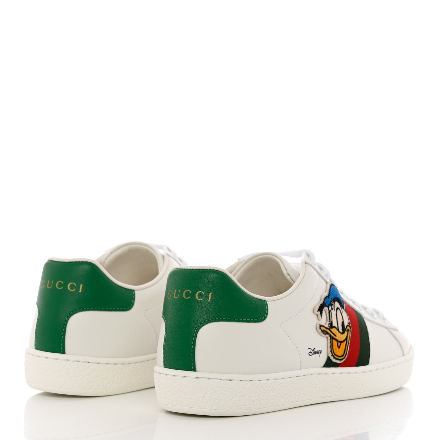 X DISNEY Calfskin Miro Soft Web Donald Duck Womens Ace Sneakers 36 White New Shamarock
