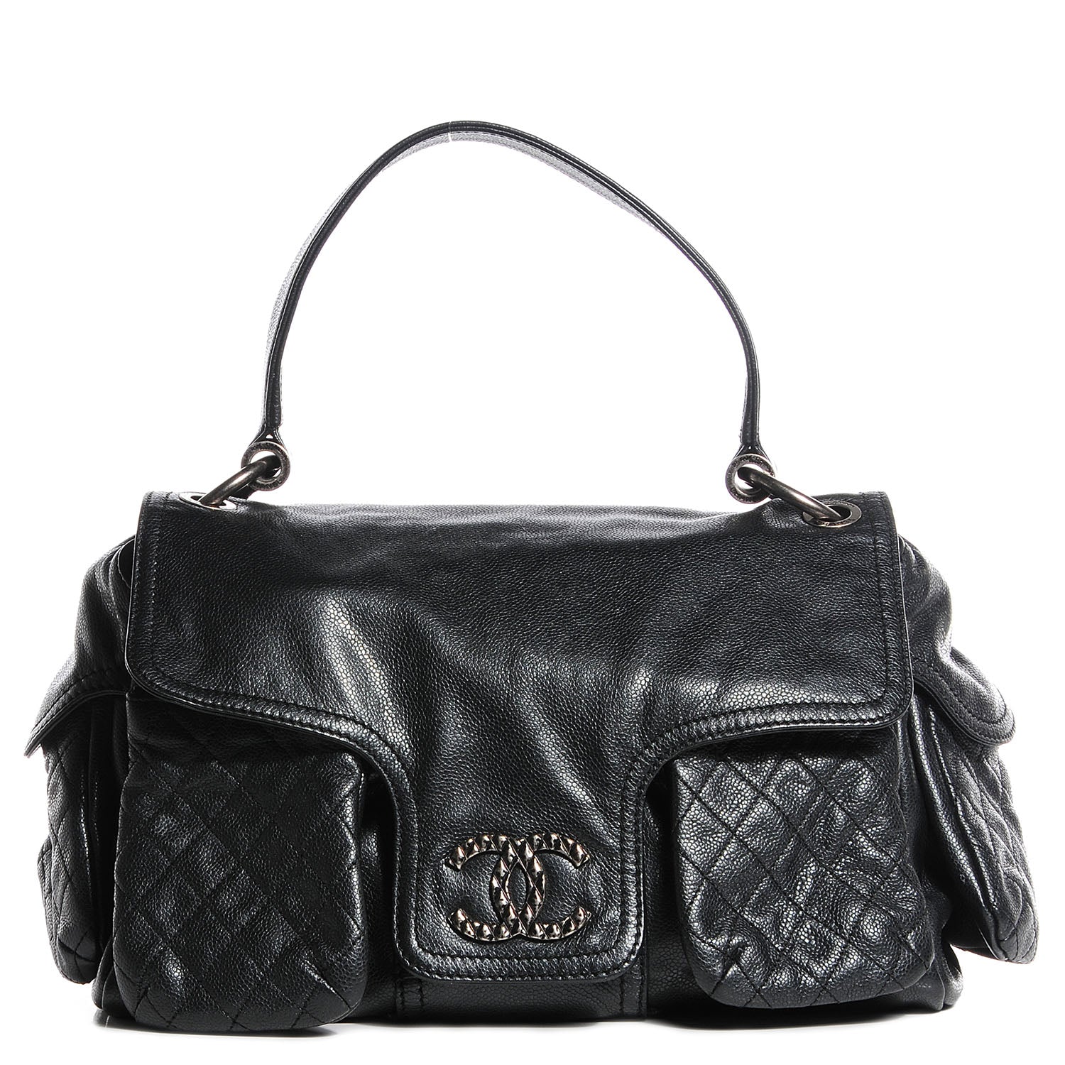 Chanel Glazed Caviar Quilted Mademoiselle Satchel Black 1 of 7