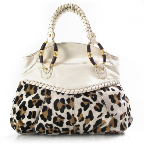 Leopard Print Calf Hair Tote