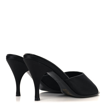 Miu Miu Satin Logo Sandals 38 Black 5 of 8