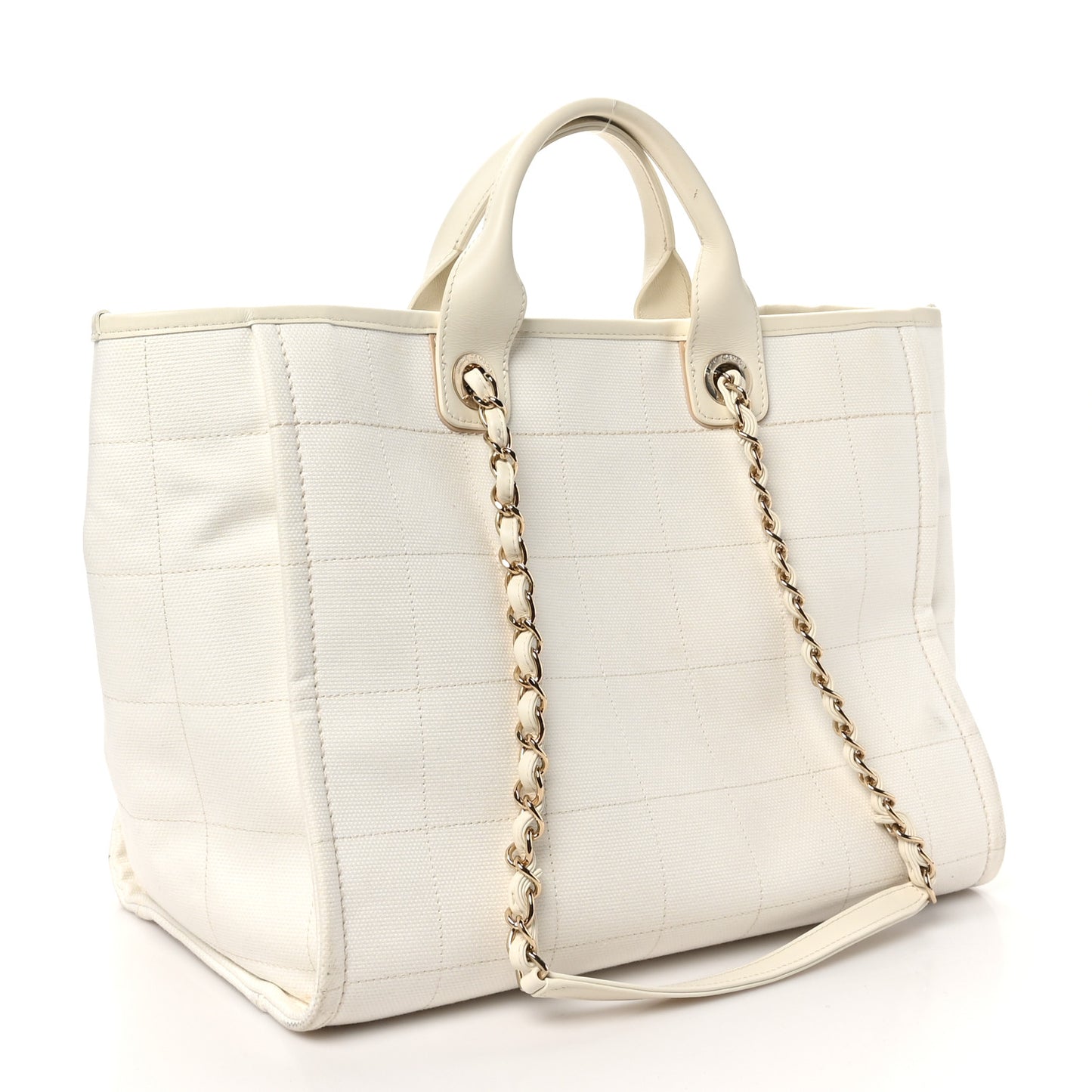Cotton Medium Deauville Tote White