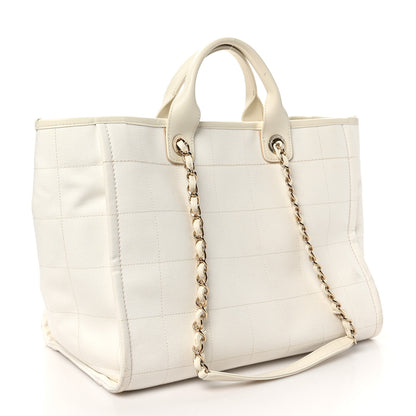 Chanel Cotton Medium Deauville Tote White 3 of 11